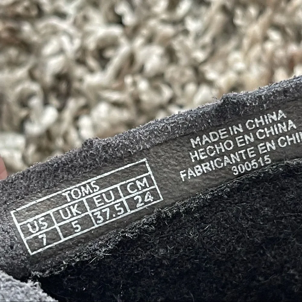 TOMS Desert Gray Suede Wedge Bootie Size 7
